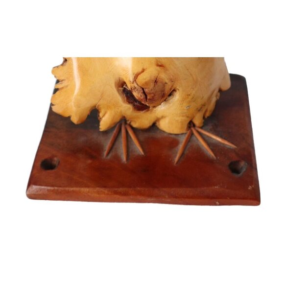 Vintage Hand-Carved Wooden Owl Bird Wood Burl Rustic Decor - Picture 5 of 7